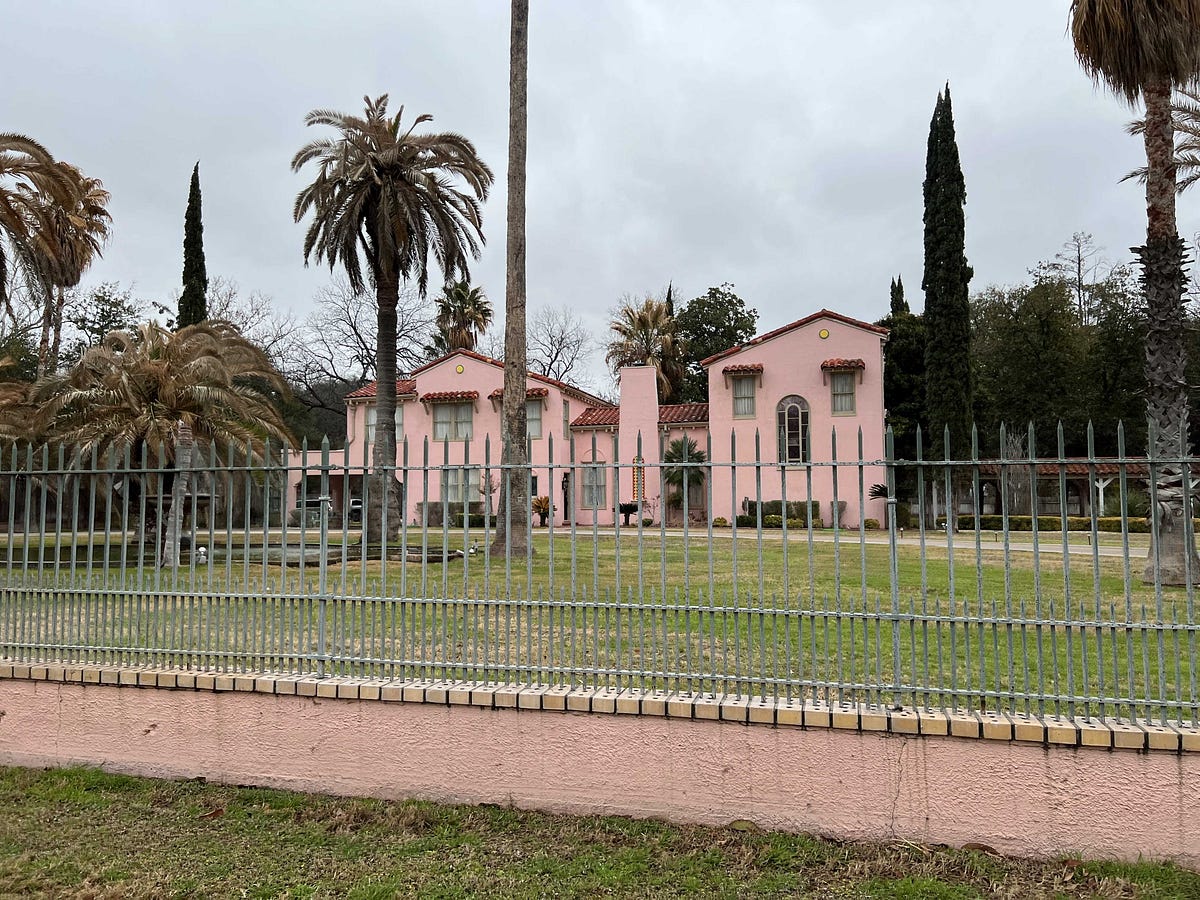 The Pink Brinkley Mansion. Our weird place of the day by Julia A