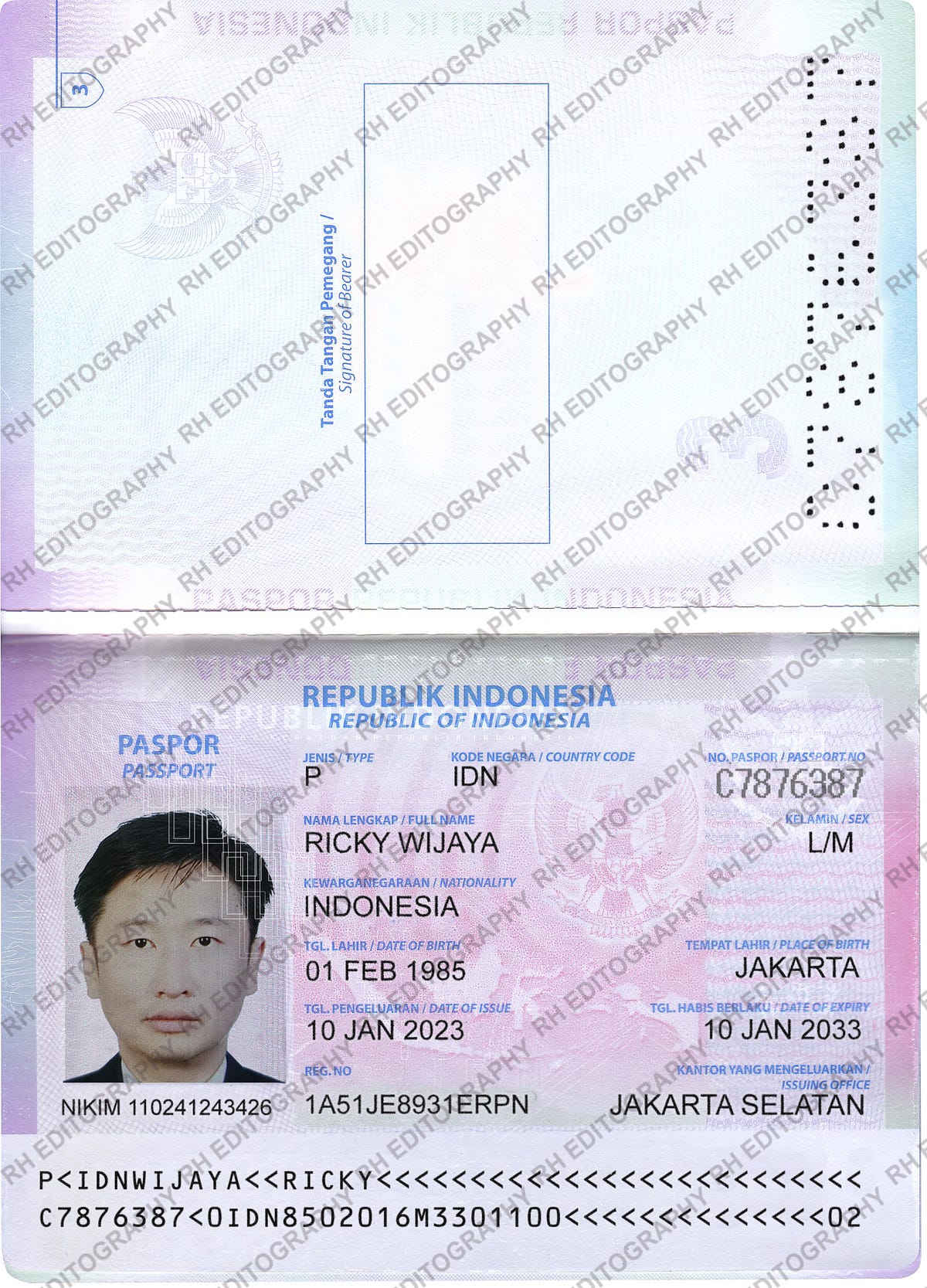 Indonesia Passport PSD Template • Fully Editable Whatsapp: (407) 569 ...