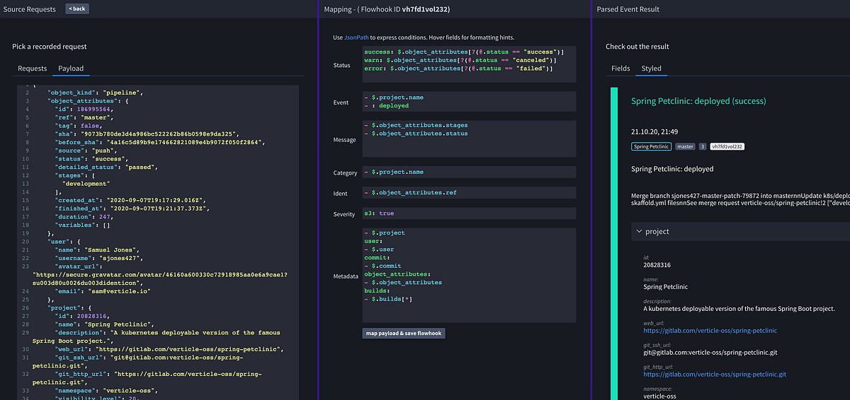 Flowhook Gitlab pipelines in Grafana by Sam J. — verticle.io Medium