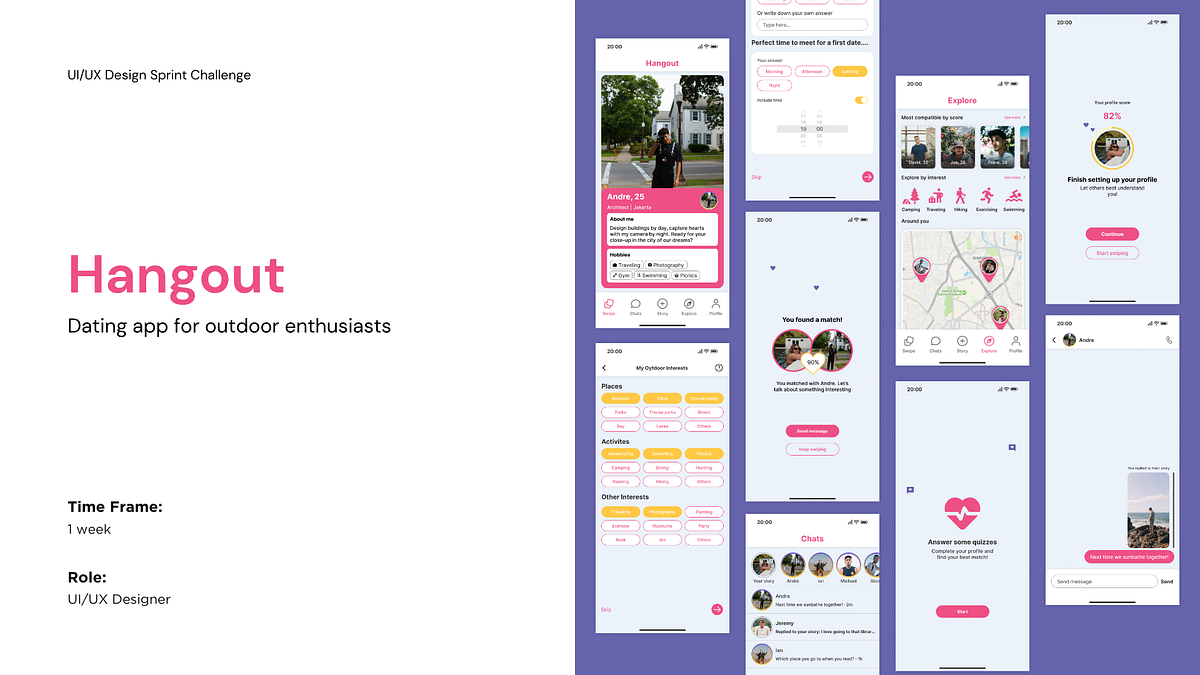 Hangout dating app for outdoor activity enthusiasts — a design sprint