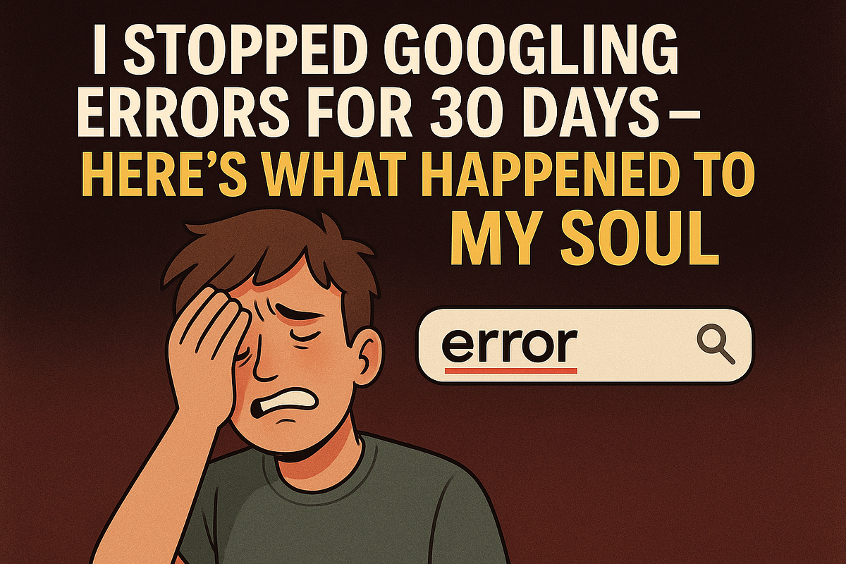I Stopped Googling Errors for 30 Days — Here’s What Happened to My Soul