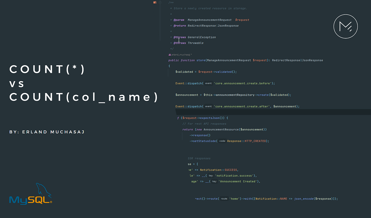Count Vs Count Col Name When Working In Laravel I Always By Count Vs Count Col Name When Working In Laravel I Always By