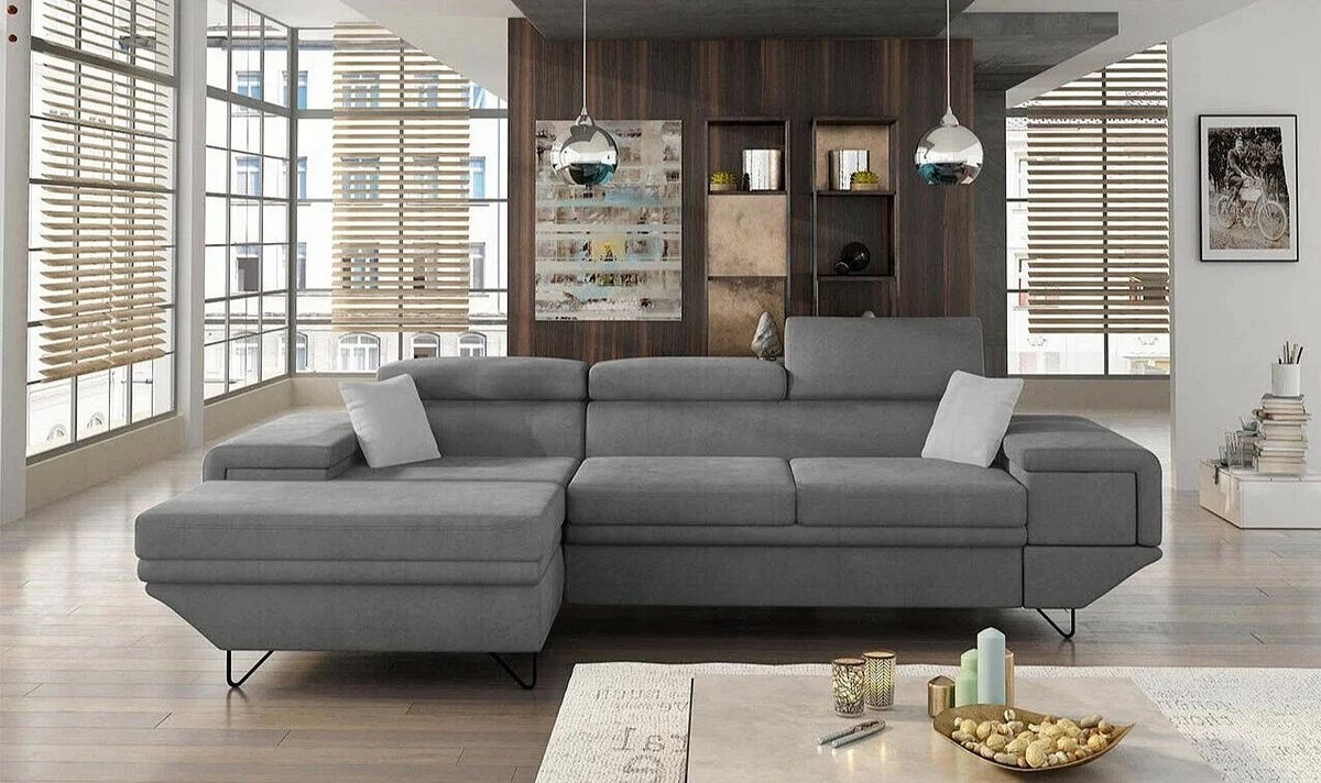 Stylish and Comfortable Dark Grey Corner Sofa from Grey Corner Sofas
