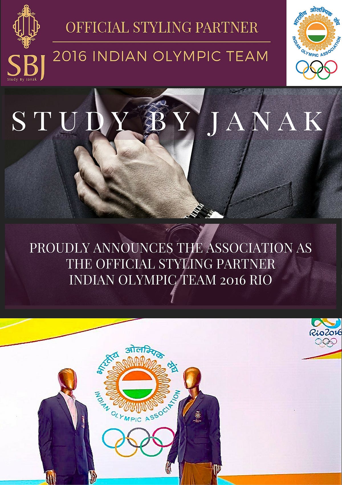 Indian Olympics Association Announces Study by Janak as Its Official Styling  Partner, by Rakesh Kapoor