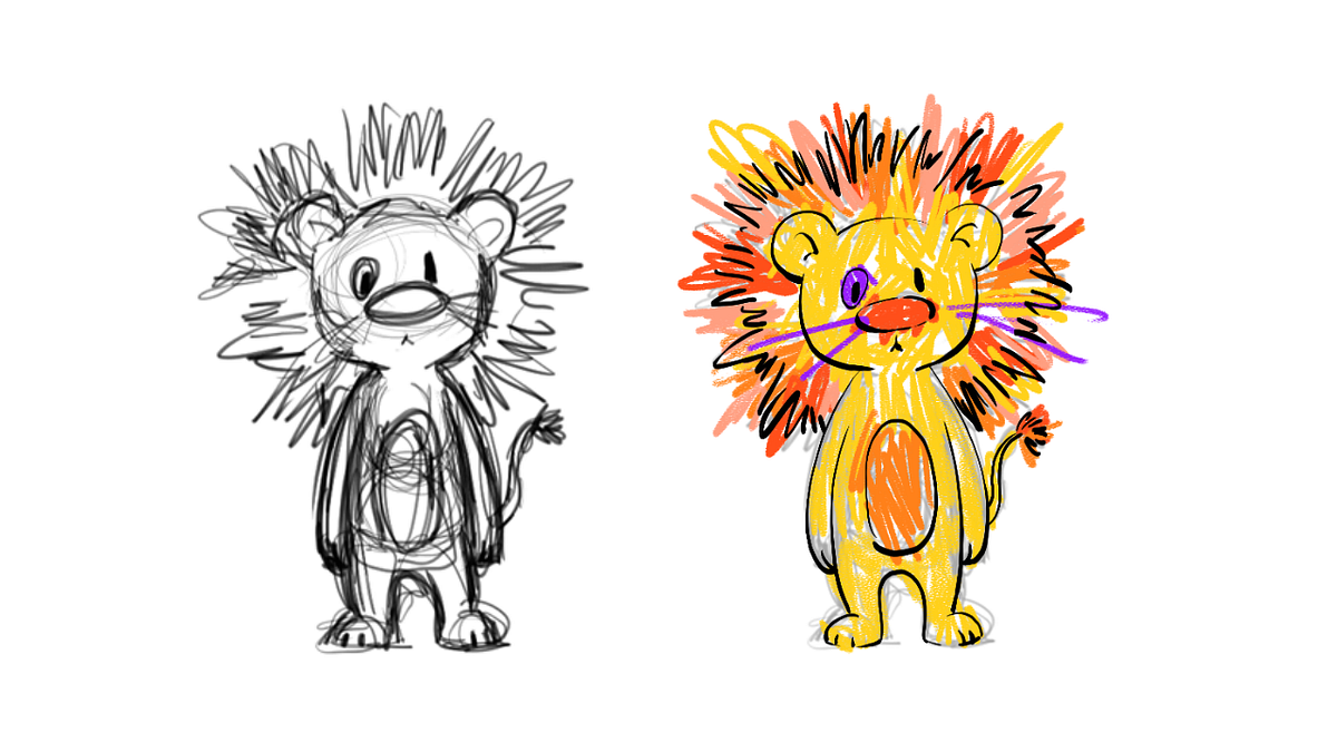The Lion — learning how to draw like a child. by Giulia Chen Medium
