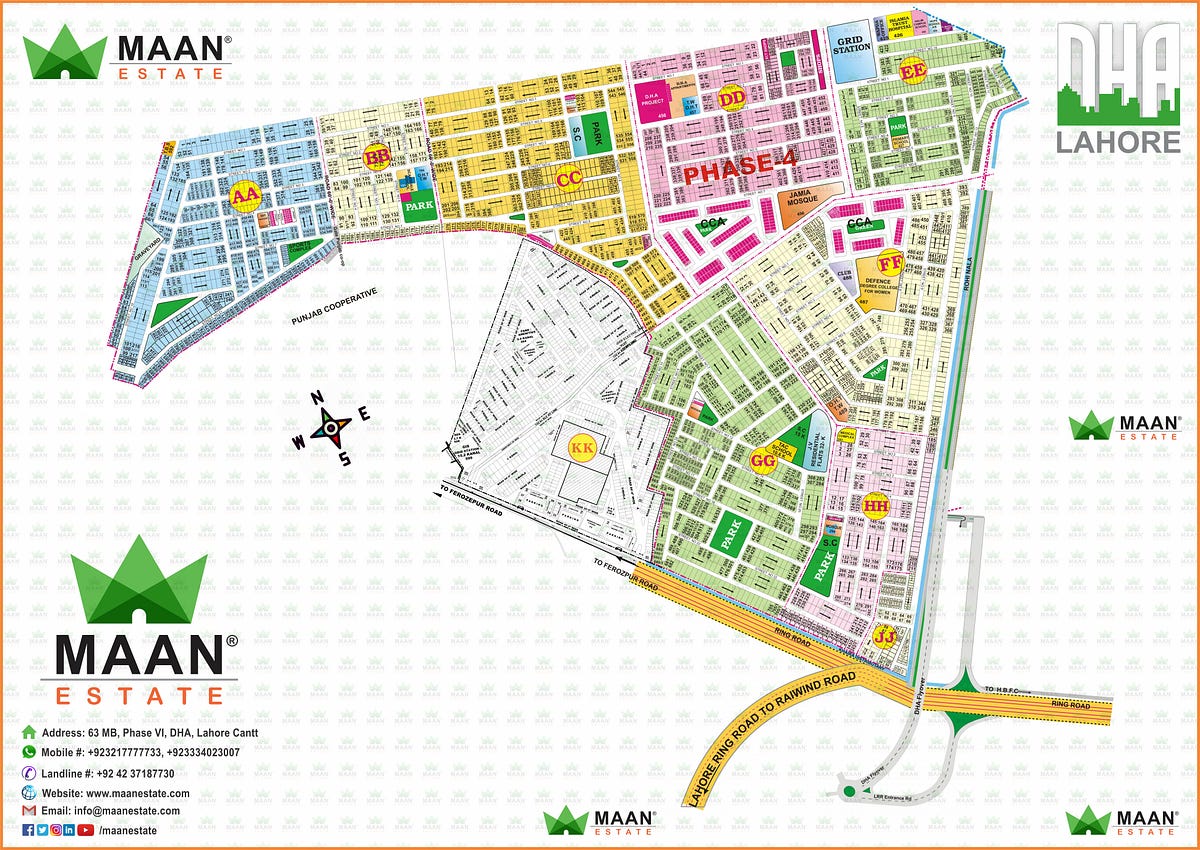 DHA Lahore Phase — 4. Location Map House For Sale … by MAAN ESTATE