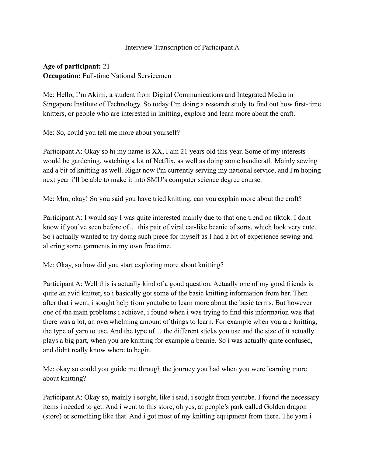 Interview Transcripts - Akimi Shibuya - Medium