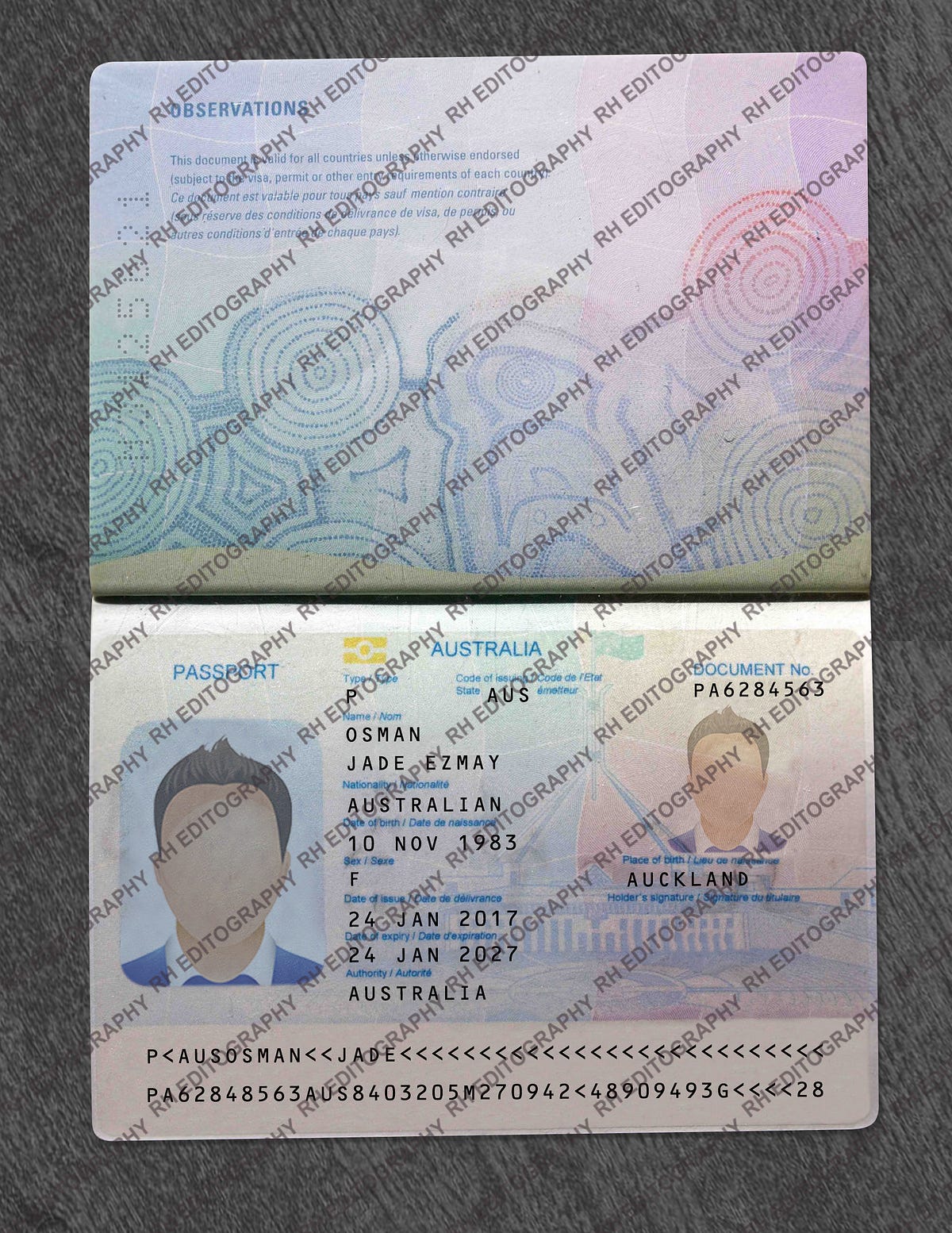Australia Passport PSD Template • Fully Editable Whatsapp: (407) 569 ...