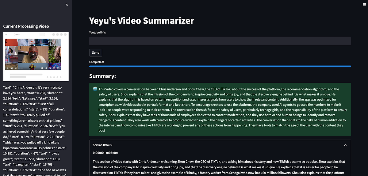 How To Create A Video Summarizer Powered By AI, In 20 Minutes | by Yeyu ...