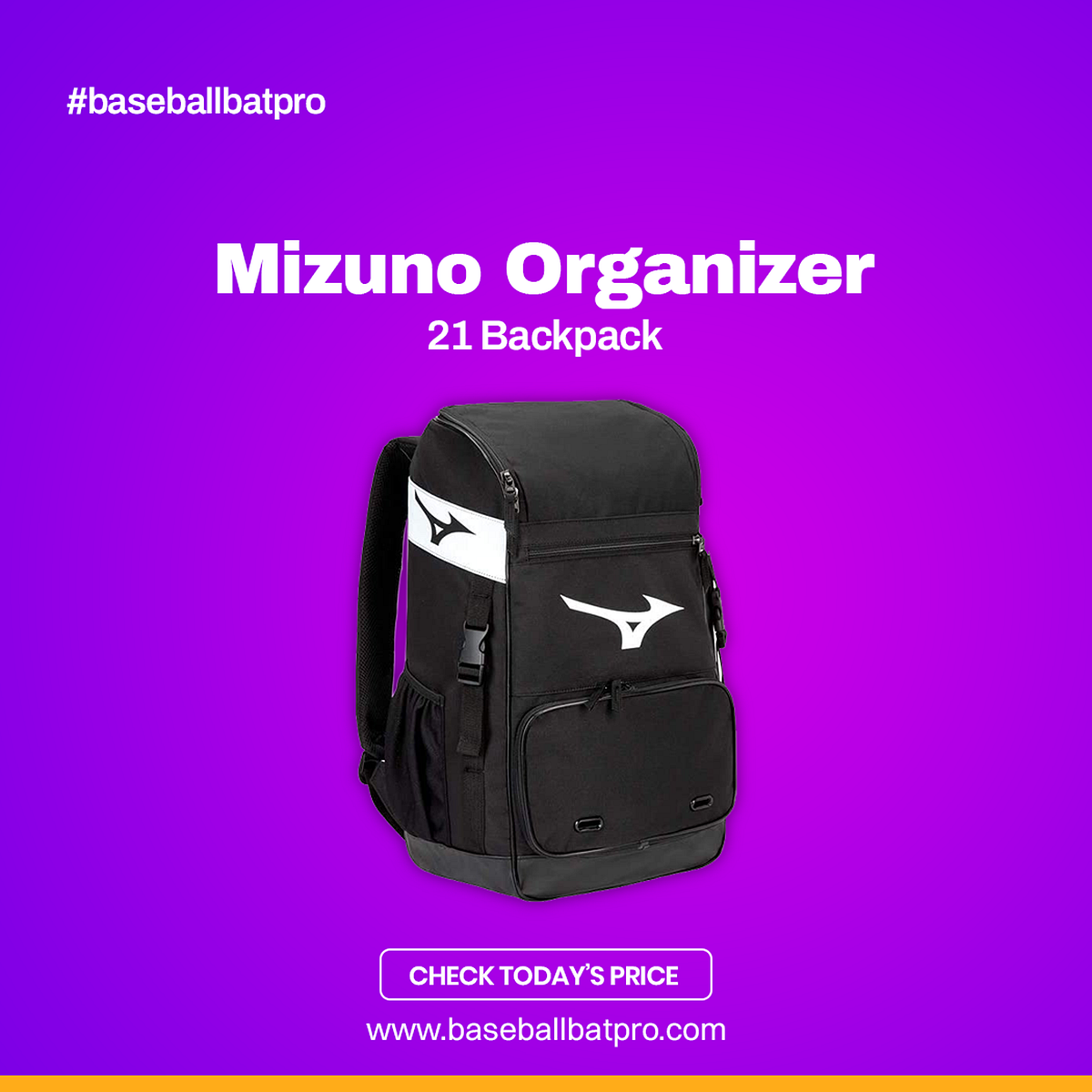 Mizuno Organizer 21 Backpack For Baseball Softball baseballbatpro