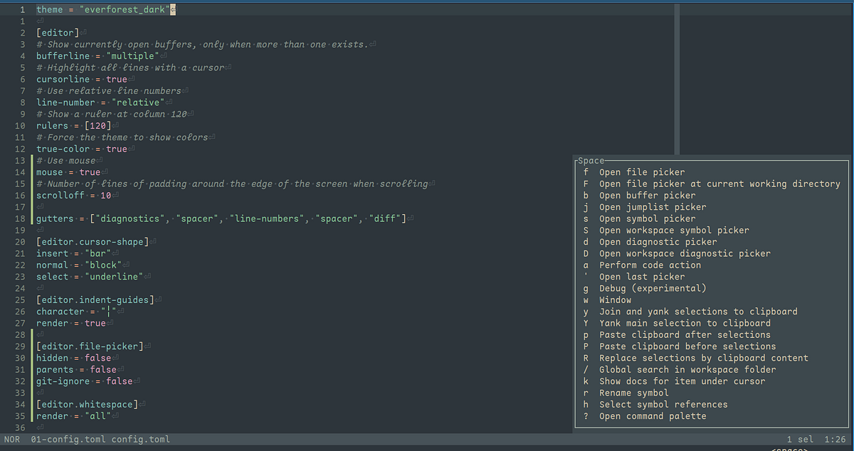 Helix — config.toml. Let’s start our journey to explore… | by alpha2phi ...