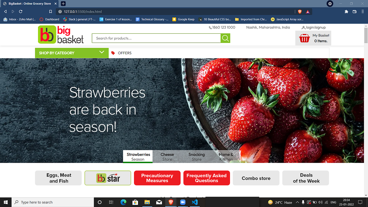 Cloning BigBasket site. Hi reader, We are creating this blog to