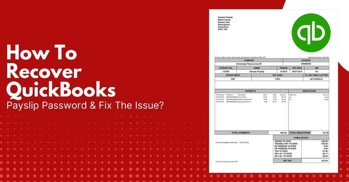 How To Recover QuickBooks Payslip Password & Fix The Issue? MWJ