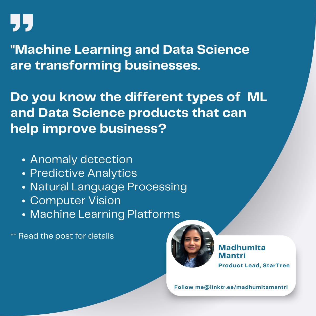 The Different Types of Machine Learning and Data Science Products by
