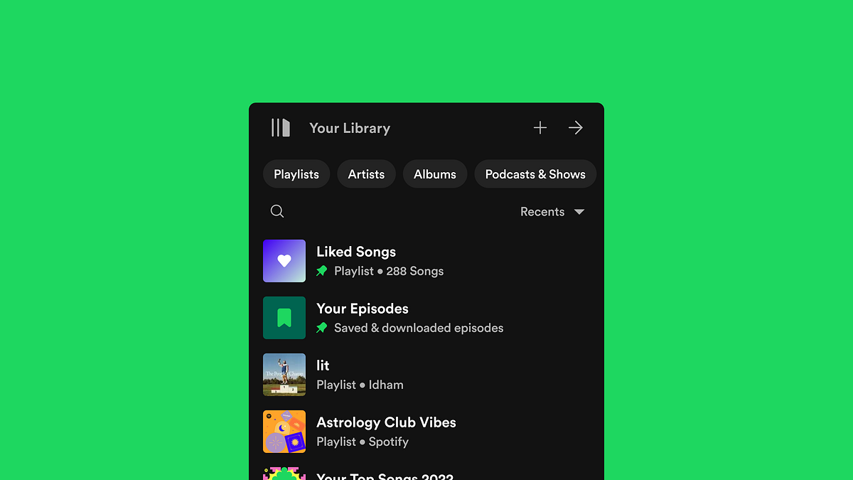 Learn to simplify things from Spotify Library Sidebar by Idham Bootcamp
