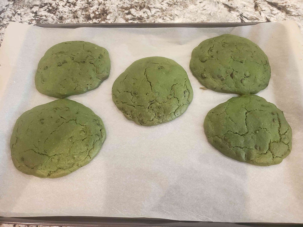 Chickpea Flour Spirulina Keto Chip Cookies by M x 3 Low Carb Vegan