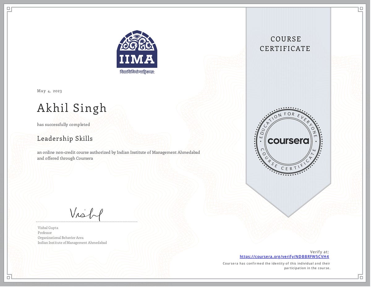 Review Leadership Skill Course From IIMA by Akhil Singh Medium