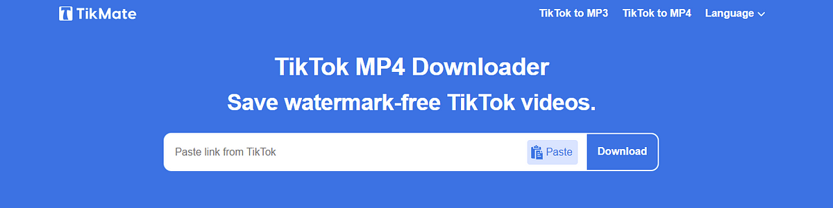 TikMate — Download Watermark Free TikTok MP4 Videos | by Tom dell | Oct,  2023 | Medium