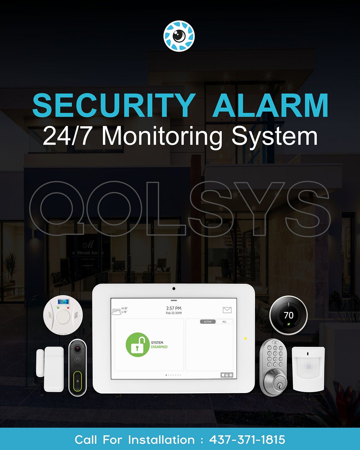 Qolsys Alarm System in Brampton Home Security SS Solutions by