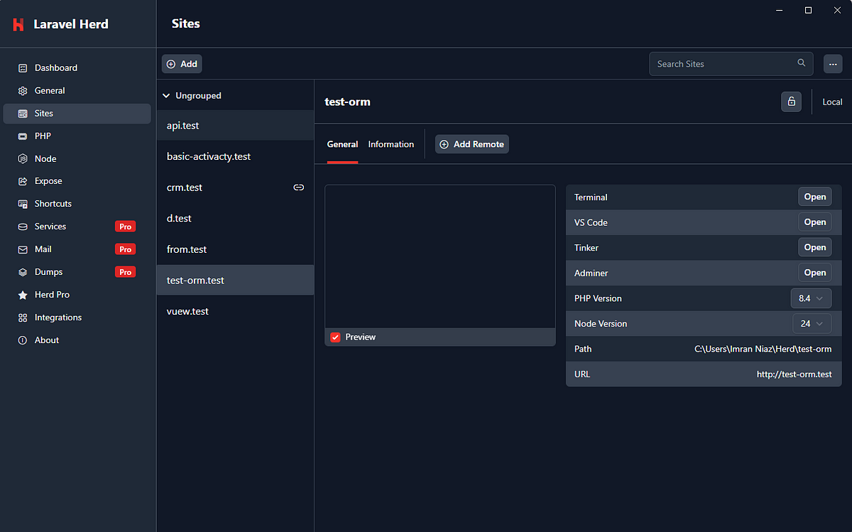 Laravel Herd issue Site Cant be Reach