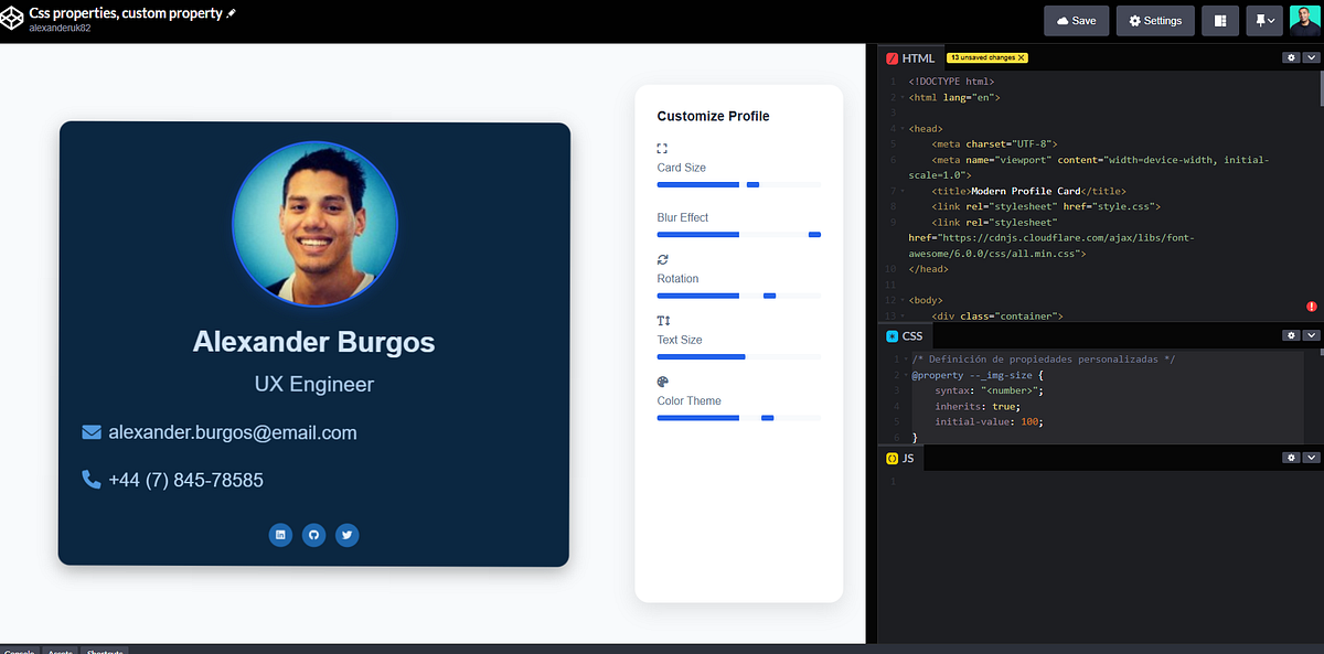 Create a Modern Profile Card with New CSS Properties (🙅 no JS) | by ...