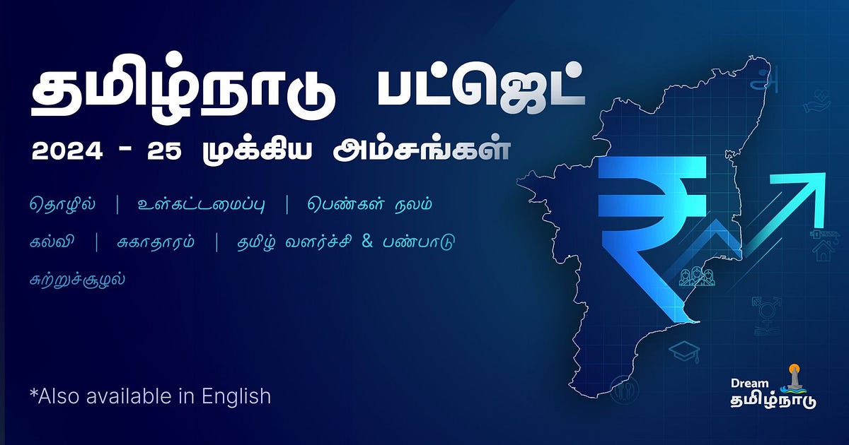Tamil Nadu Budget 2024 — Highlights by Suresh Sambandam Dream Tamilnadu