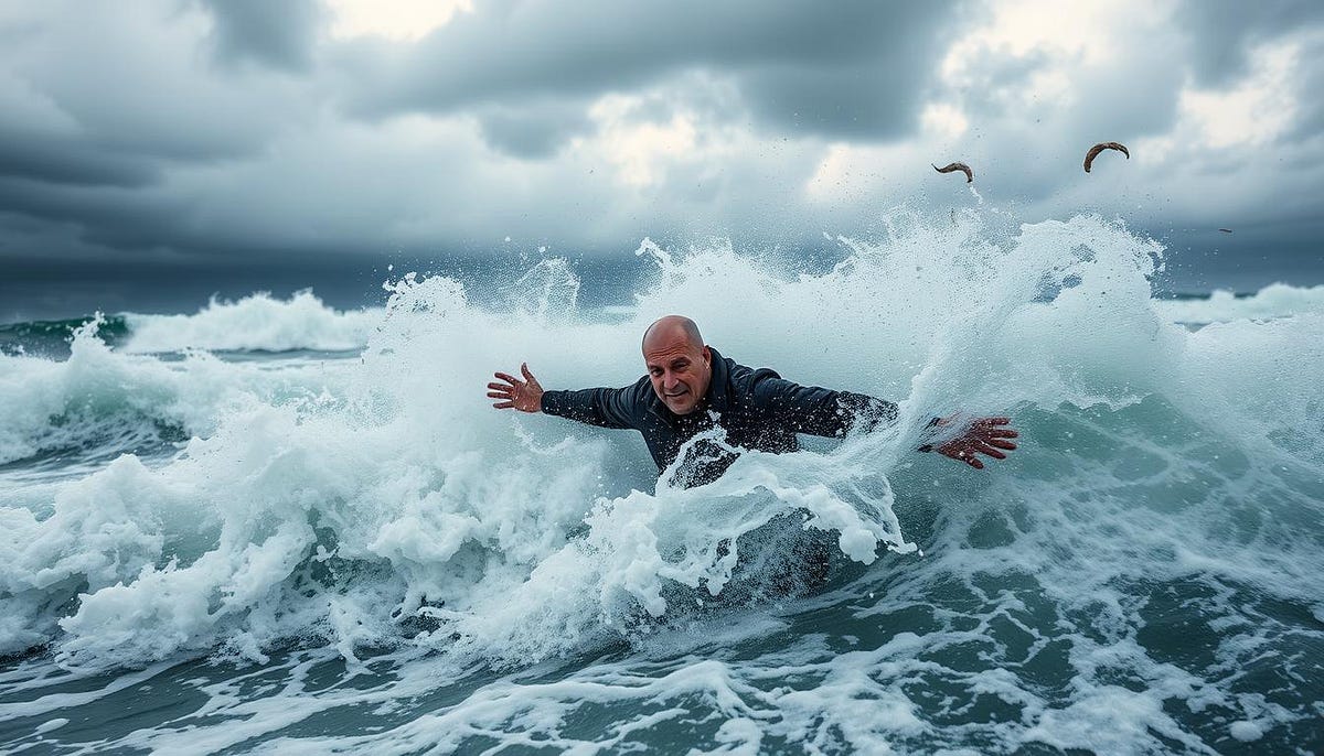 Jim Cantore Surrounded by Milton Storm Surge by Emmanuel Afriyie