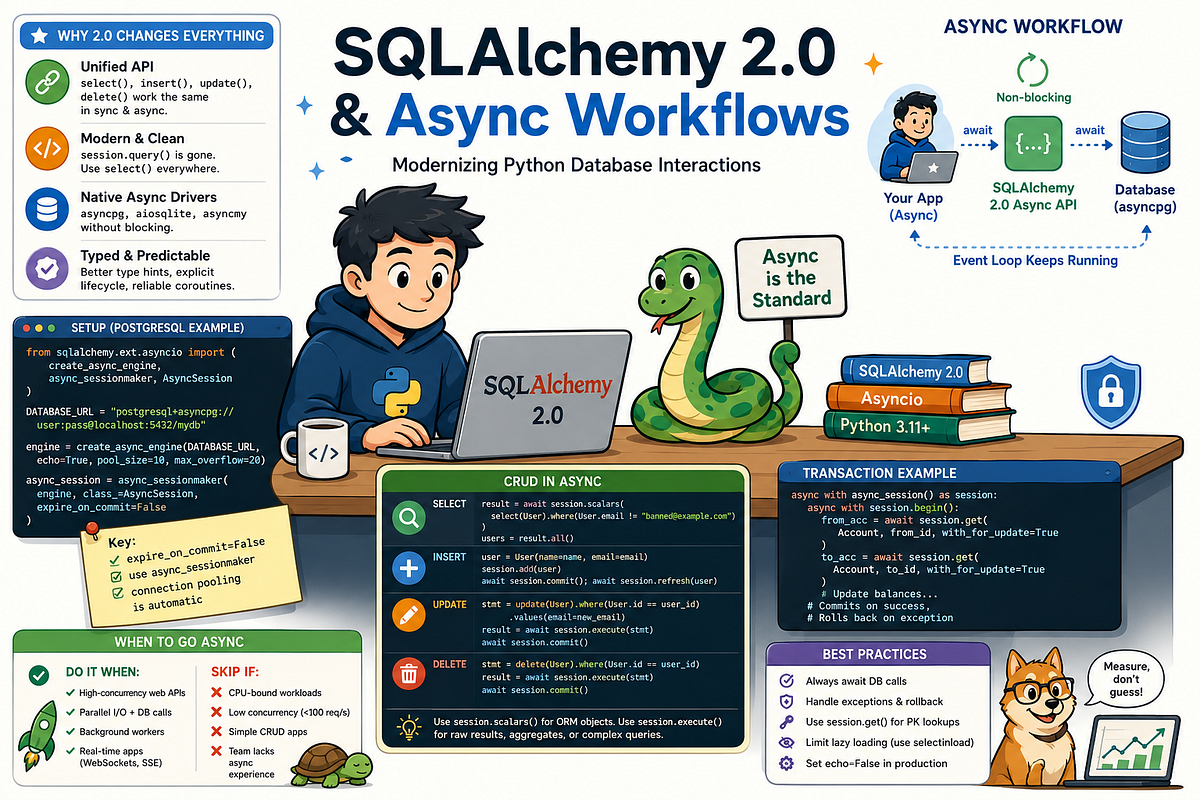 SQLAlchemy 2.0 & Async Workflows. Modernizing Python Database… | by ...