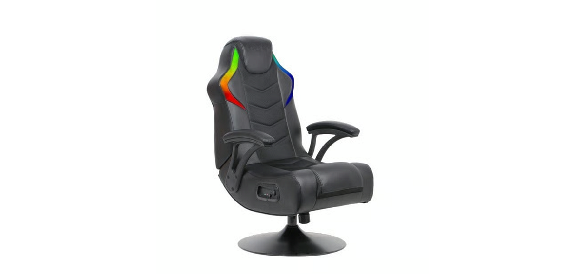 X Rocker Nemesis RGB Audio Pedestal Gaming Chair, Black Mesh by