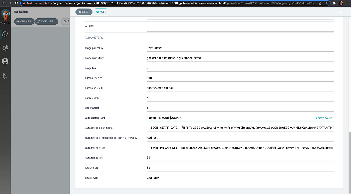 Using ArgoCD with Helm to deploy Red Hat OpenShift Route with custom