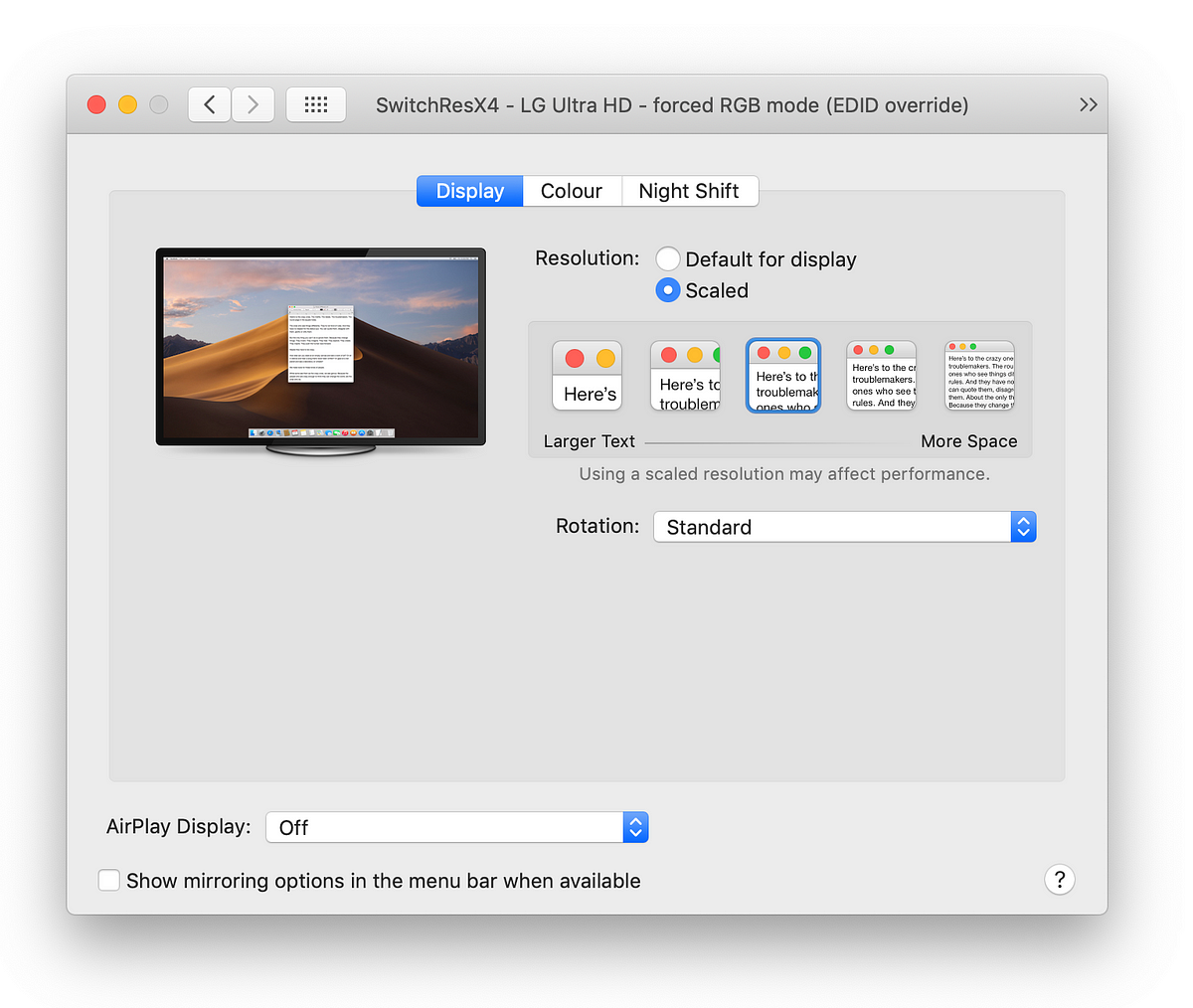 MacBook Pro 13 — How to set HiDPI 2560x1440 resolution on 4K monitor | by  Adrian Narloch | Medium