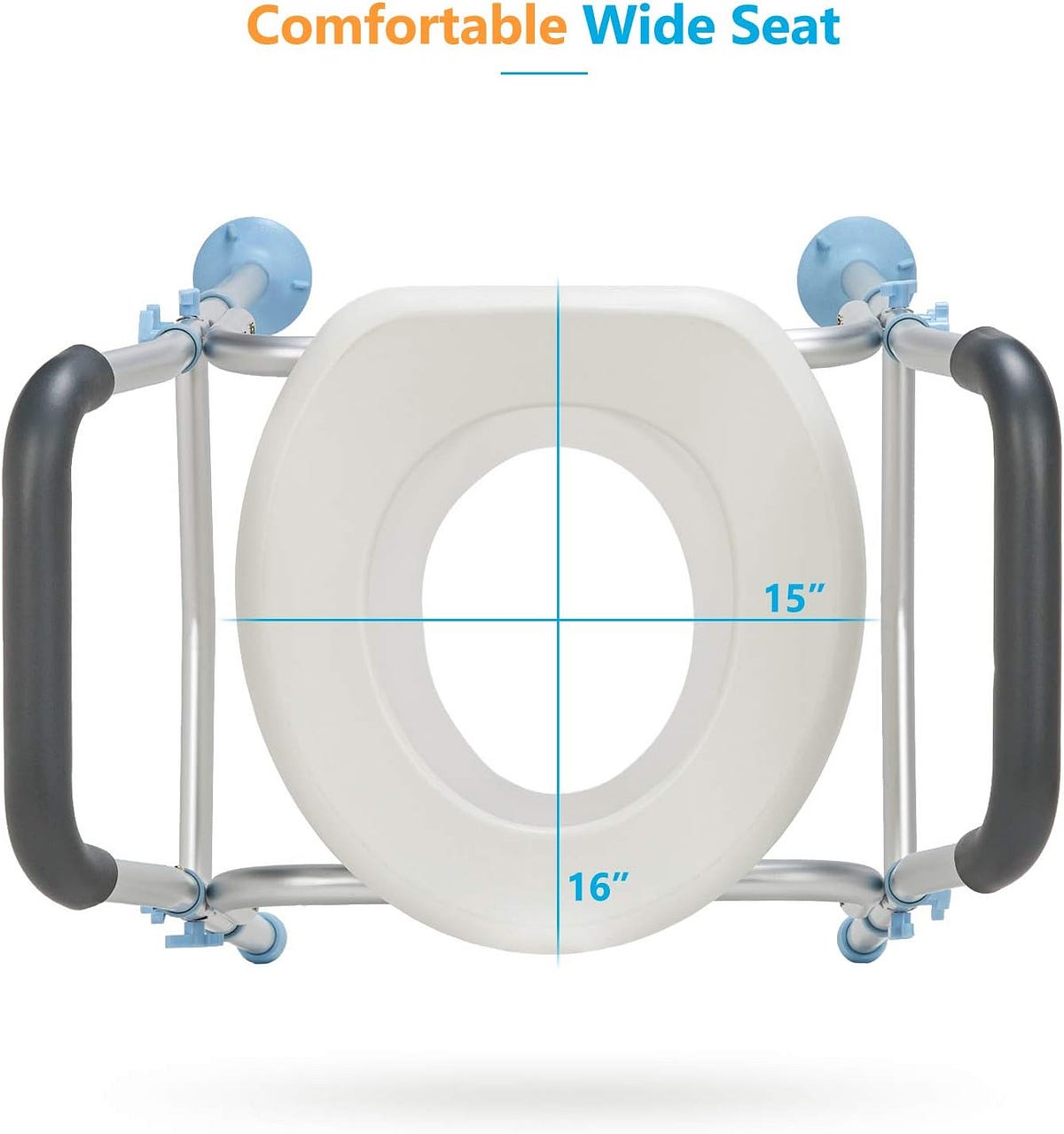 OasisSpace Stand Alone Raised Toilet Seat 300lbs — Heavy Duty Medical