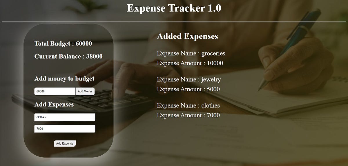 A Simple Expense Calculator Built With JavaScript | by Rukayat Lukman ...