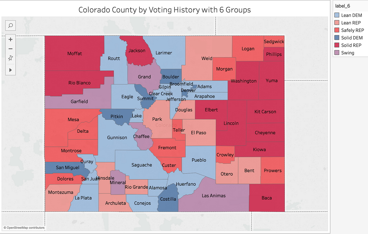 Classifying Colorado Counties based on Voting History using