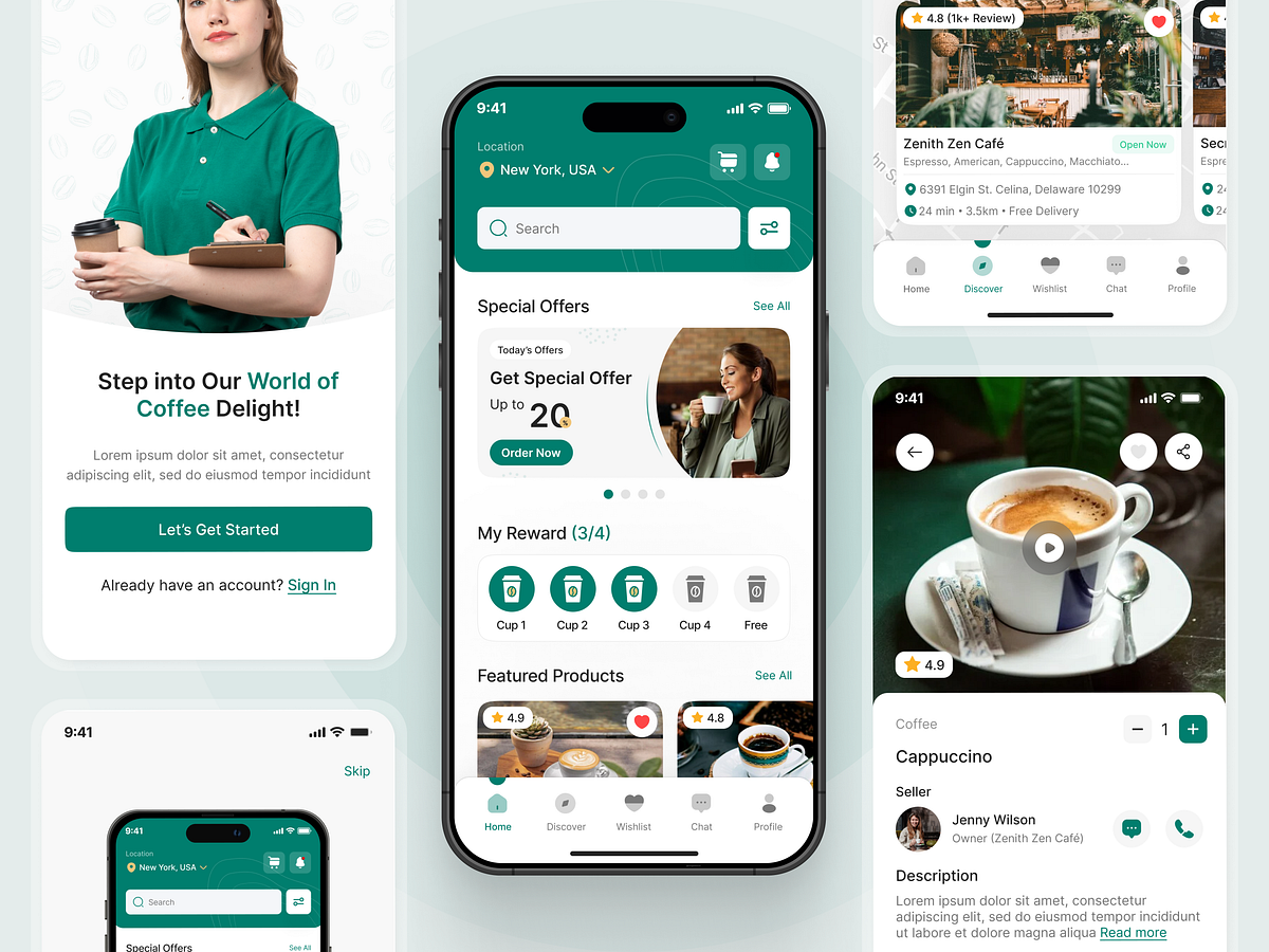 Coffee Shop Mobile App UIUX Design | Figma | App Design | by ...