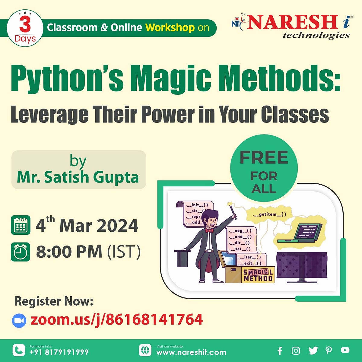Workshop on Python’s Magic Methods Online Training — Naresh IT ...