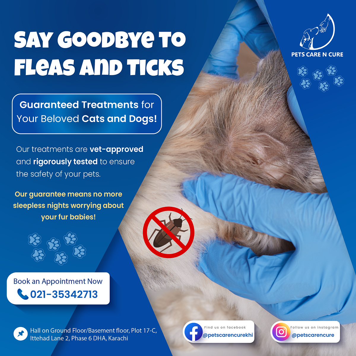 Fleas and Ticks Treatment Petscarencure Medium