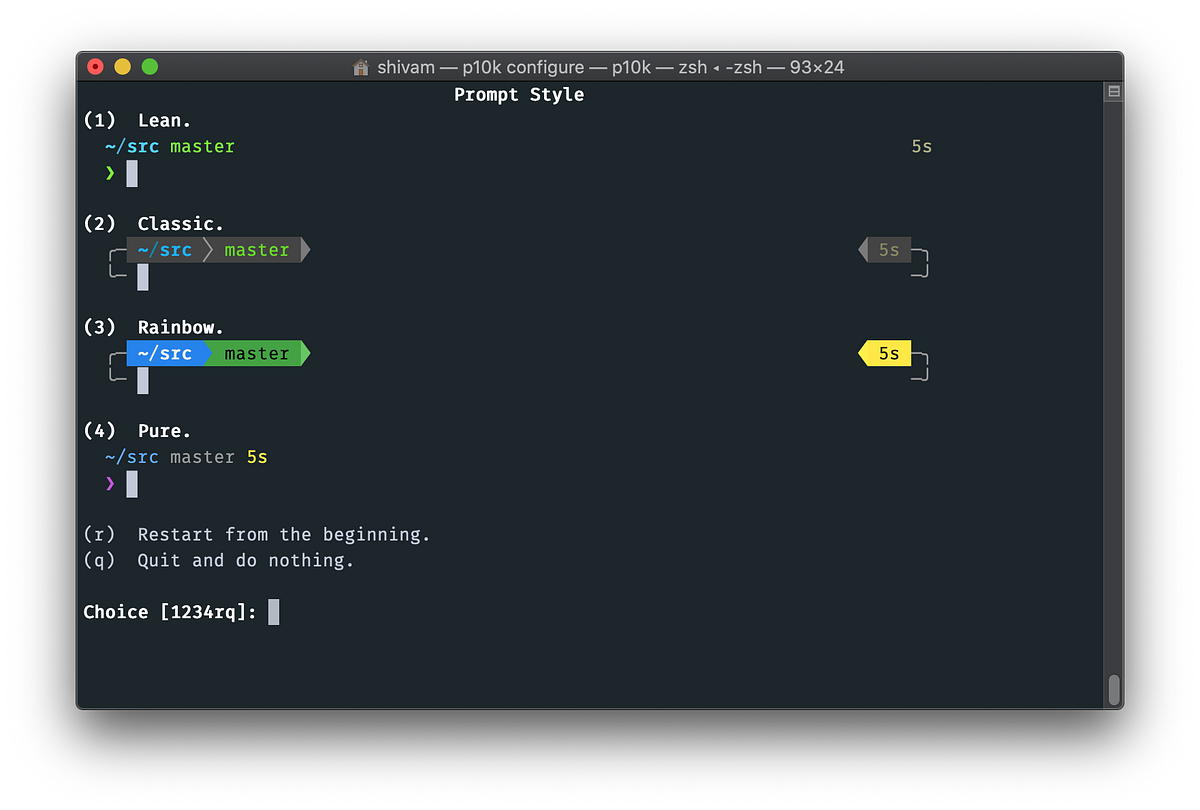 Make your terminal beautiful and fast with ZSH shell and PowerLevel10K by Shivam Medium