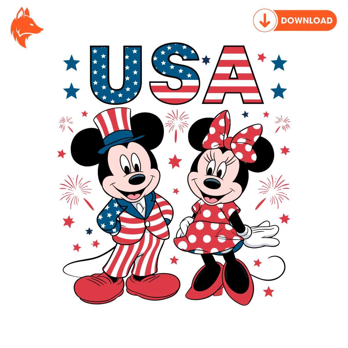 Disney Mickey Minnie USA 4th Of July SVG - Charles Rocha - Medium