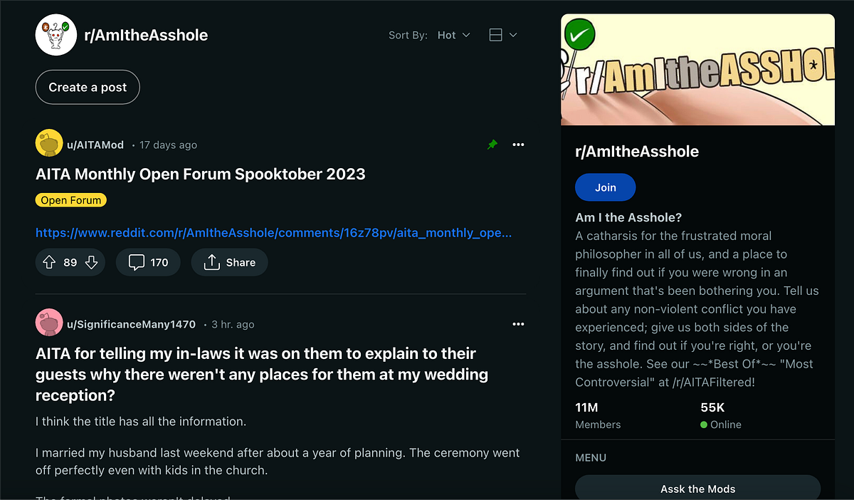 r/AmIChronicallyOnline : A deep dive into commenters on judgment 