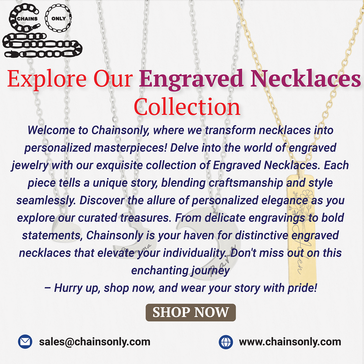 Explore Our Engraved Necklaces Collection chains only Medium