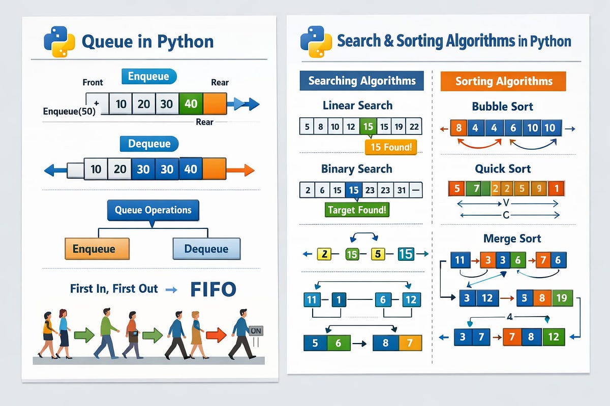 Queue dengan Python, Dan algoritma Searching dan Sorting dalam python ...