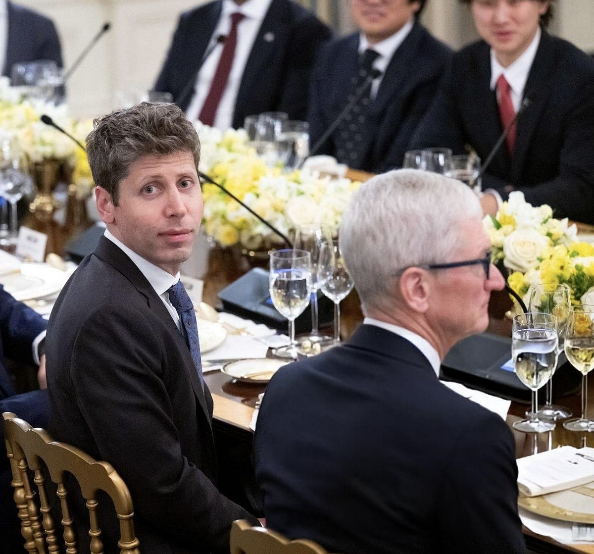 A Moment of Recognition. Sam Altman and Tim Cook at the State… | by ...