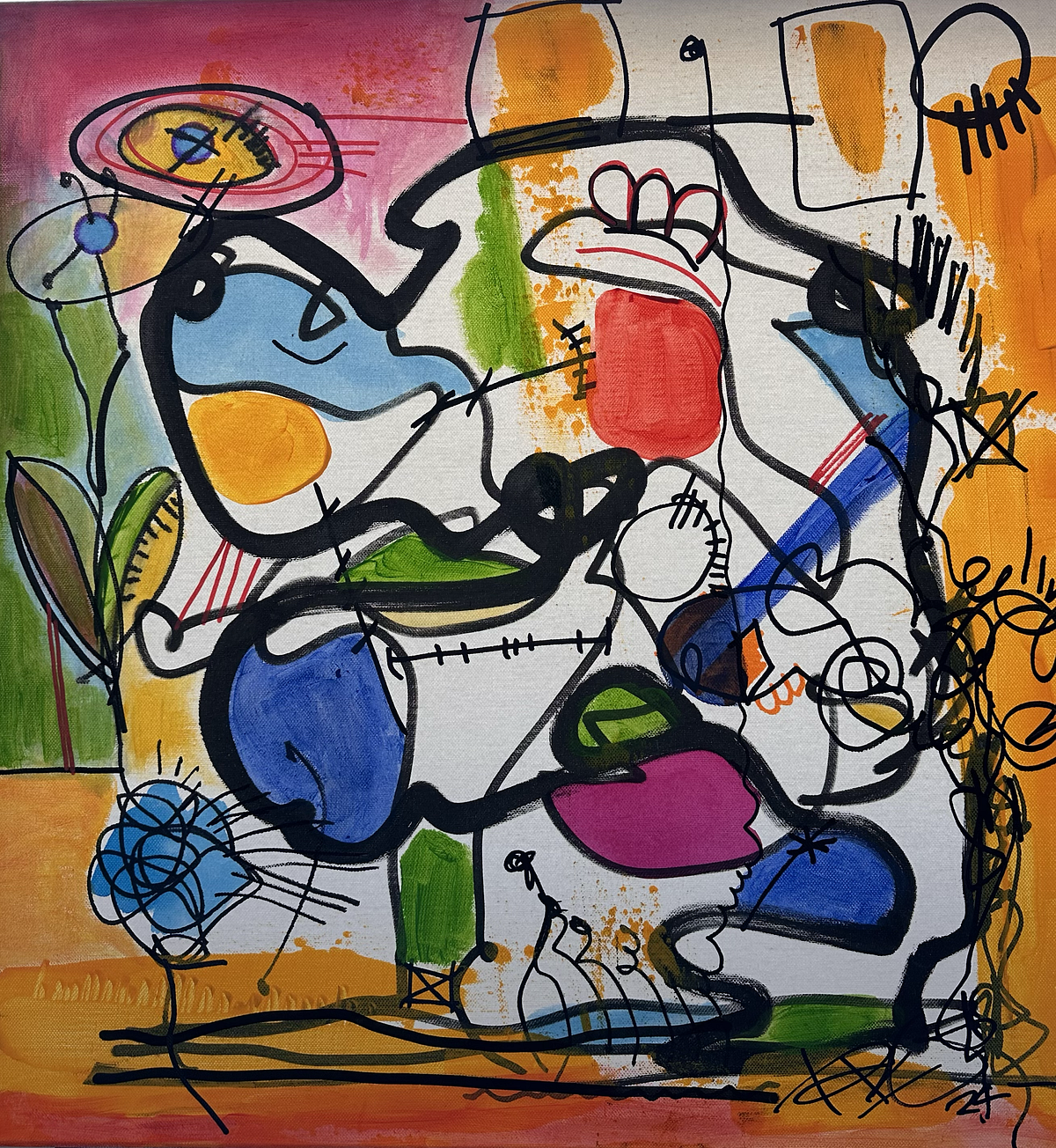 Chaotic Harmony Unveiled: A Fresh Contemporary Canvas Painting