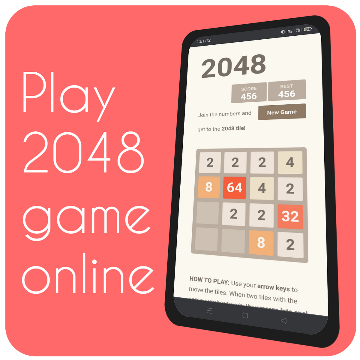 HOW TO PLAY 2048 game.. Use your arrow keys to move the tiles… by Leegames Medium