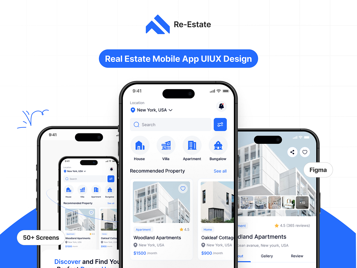 Real Estate Mobile App UIUX Design | Re-Estate Mobile App Design ...