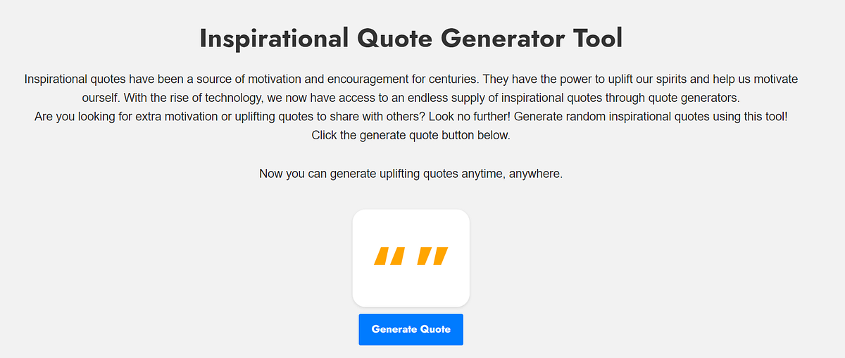 How I Built a Inspirational Quote Generator tool using ChatGPT on my blog |  by Pavan Kadam | Jun, 2023 | Medium