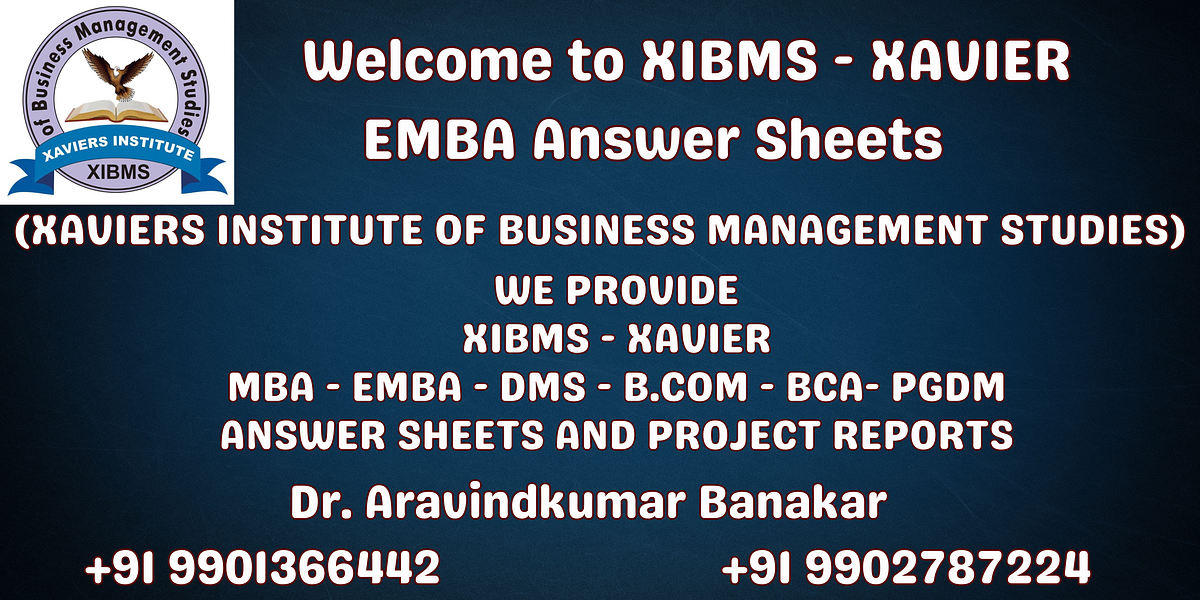 Xavier Mba Answer Sheets, Xavier Dms Case Study Answer Sheets, Xibms