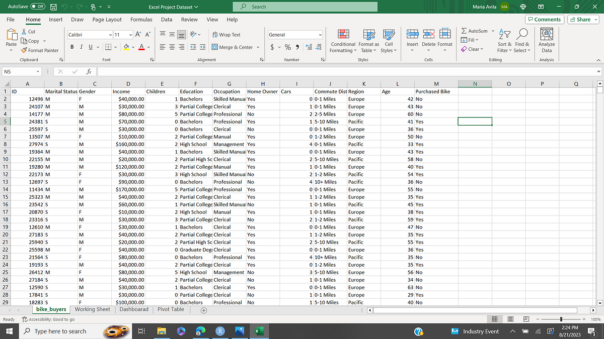 Excel Data Analysis Project. Data Cleaning, Analyzing, and Dashboard ...
