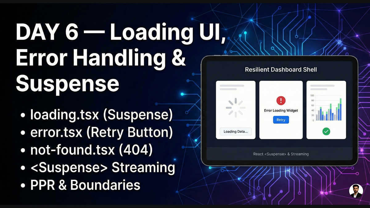 Next.js 16 Roadmap : DAY 6/30 — Loading UI, Error Handling & Suspense ...